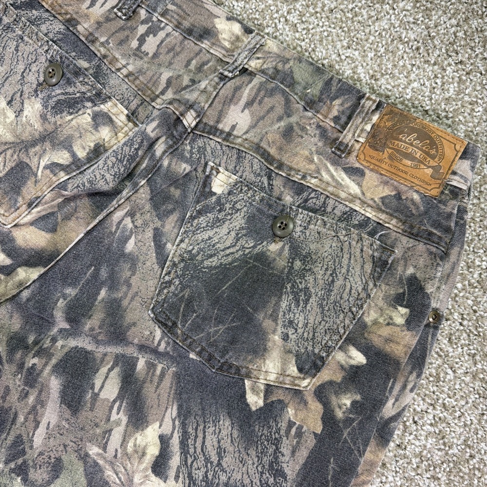 Vintage Cabelas Camo Pants Men's Mossy Oak USA Made Size 36/30 Riveted Denim Sty - Picture 5 of 9